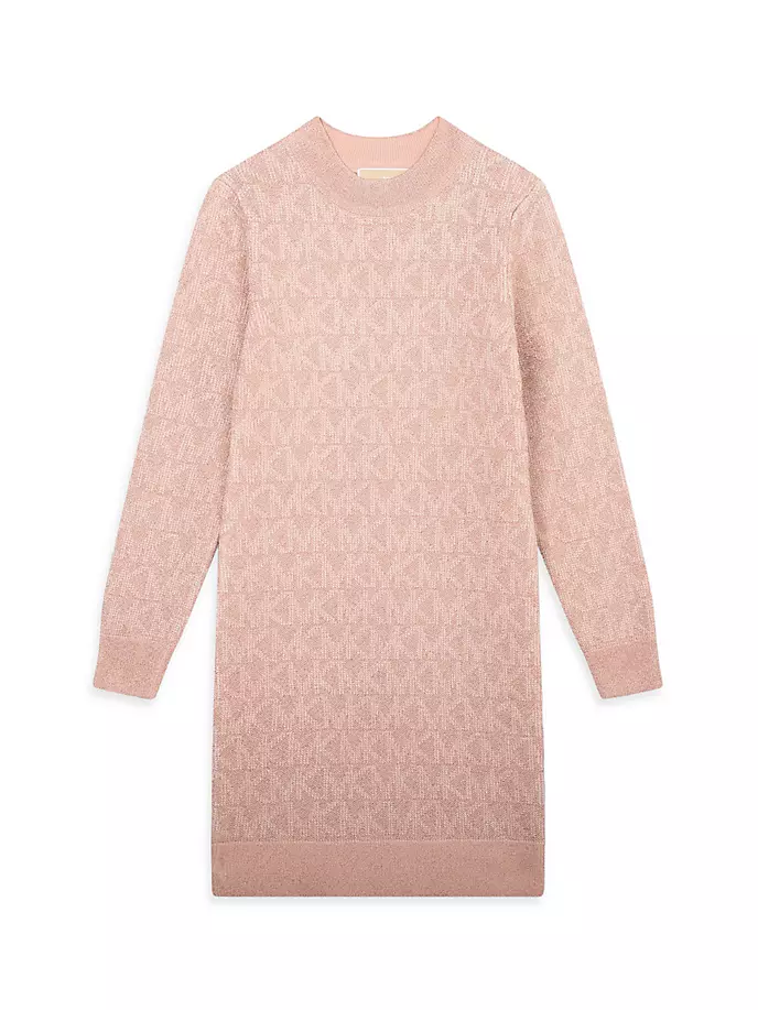 

Платье-свитер MK для маленьких девочек и девочек Michael Kors Kids, лосось