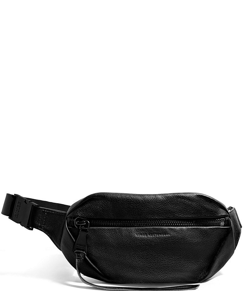 Aimee Kestenberg Milan Черная кожаная поясная сумка на пояс, черный