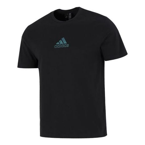 Футболка Men's adidas Minimalistic Alphabet Logo Printing Athleisure Casual Sports Round Neck Short Sleeve Black T-Shirt, черный
