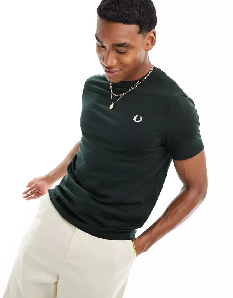 

Зеленая футболка с круглым вырезом Fred Perry