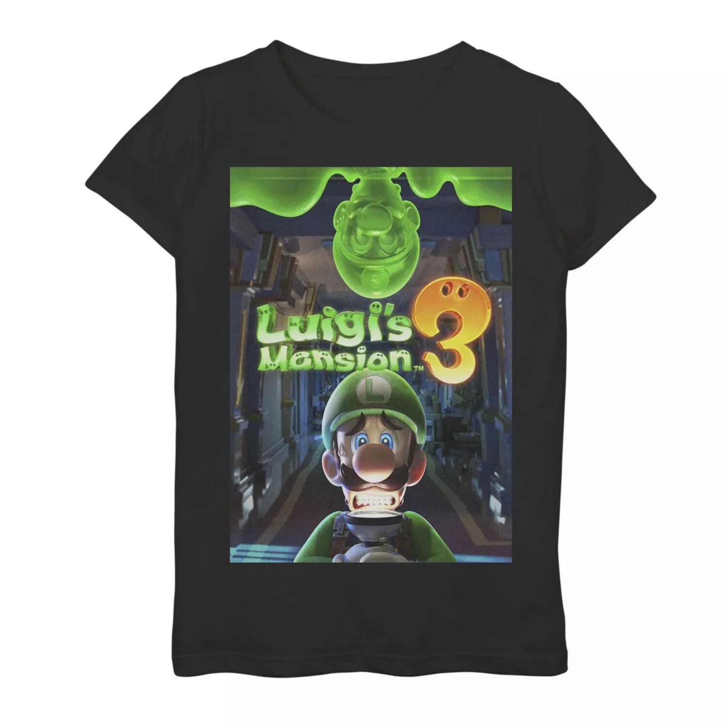 

Футболка с изображением плаката Luigi's Mansion 3 для девочек 7–16 лет Licensed Character