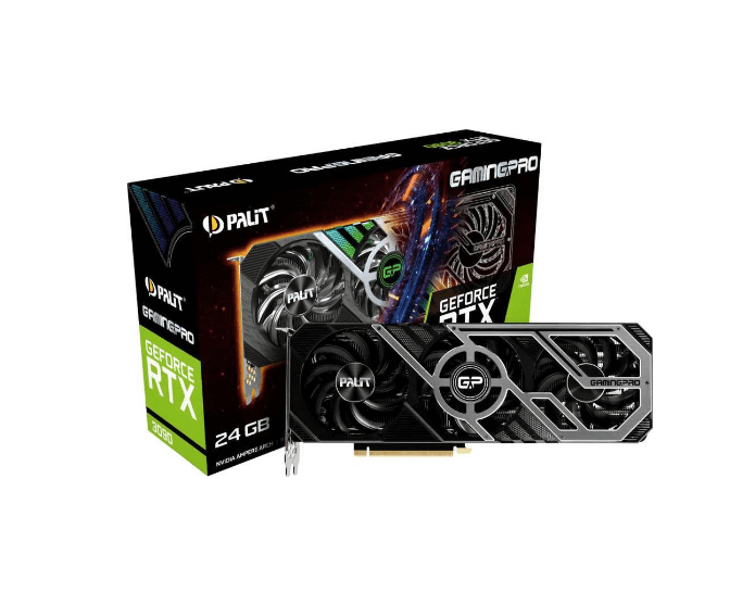 Видеокарта Palit NVIDIA GeForce RTX 3090, PA-RTX3090 GAMINGPRO 24G, 24ГБ, GDDR6X, Ret NED3090019SB-132BA - фото