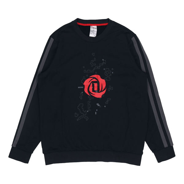 

Толстовка Adidas Rose Crew Printing Fleece Lined Stay Warm Sports Round Neck Pullover Black, Черный