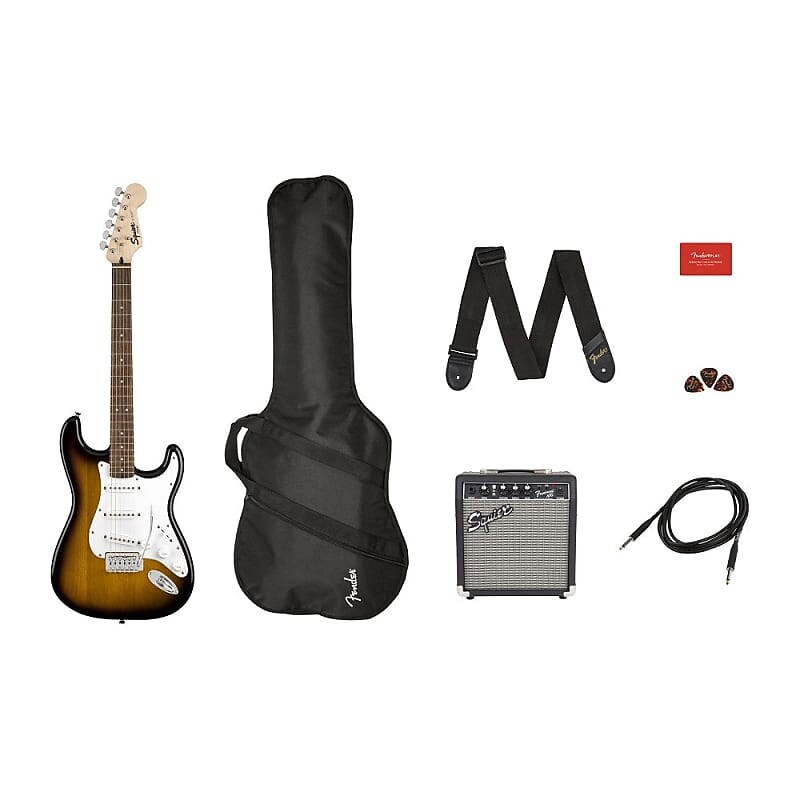 

Fender Squier Stratocaster All-in-one Pack в цвете Brown Sunburst — 0371823032