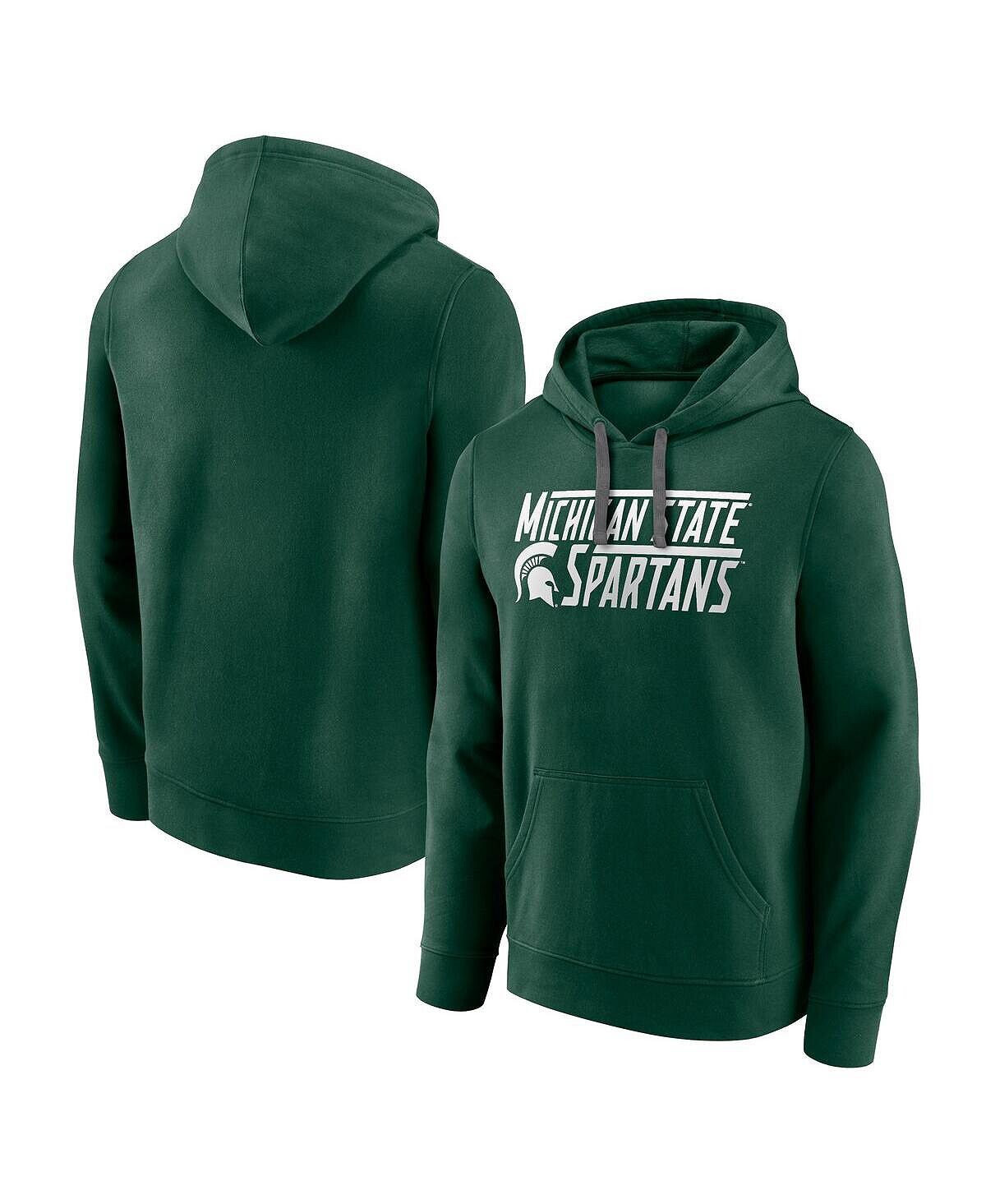 

Мужская фирменная зеленая толстовка с капюшоном michigan state spartans favorite longshot pullover Fanatics, зеленый