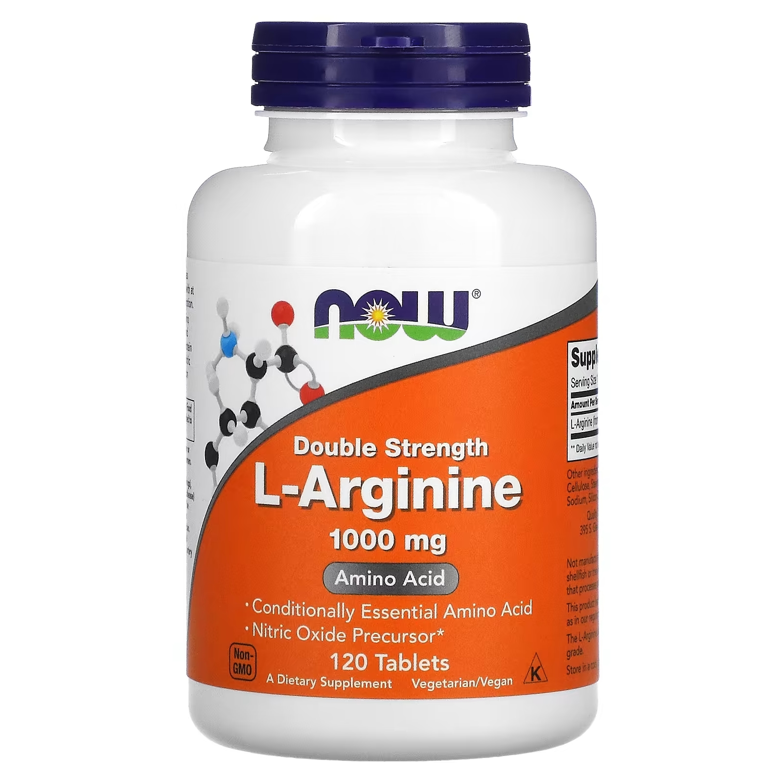 L-аргинин NOW Foods двойная концентрация, 120 таблеток now foods гравиола двойная концентрация 1000 мг 90 таблеток