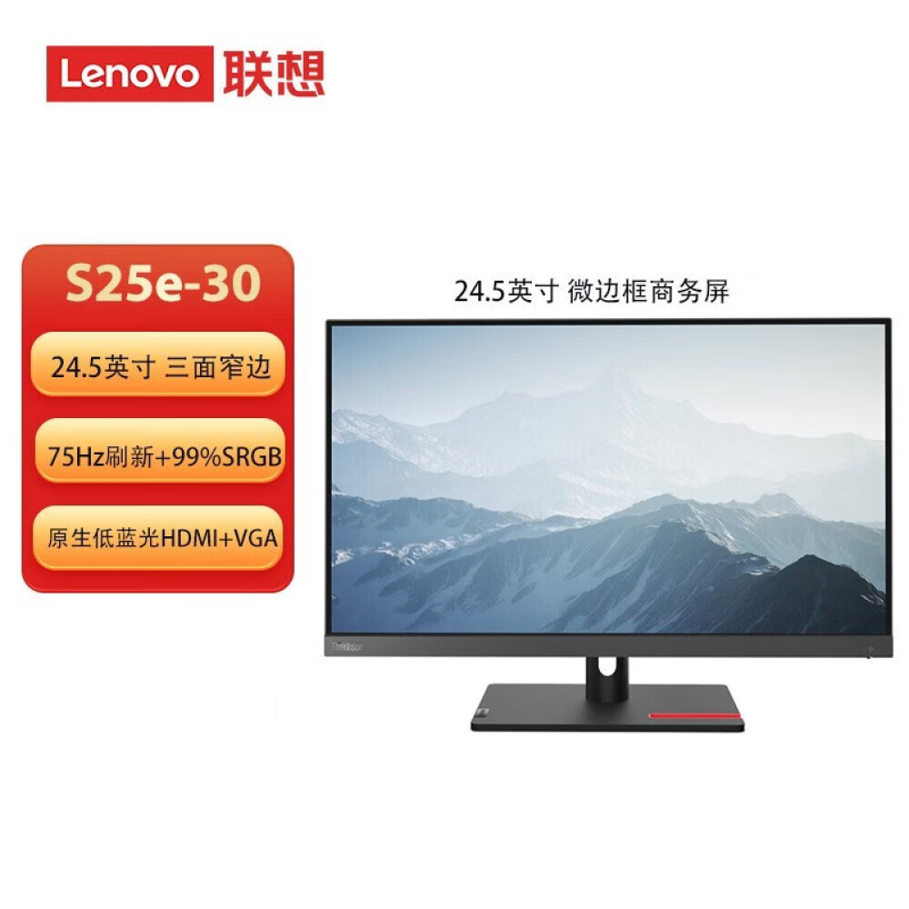 

Монитор Lenovo ThinkVision S25e-30 24,5" HDMI+VGA 1920x1080