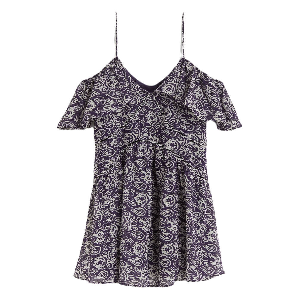

Платье H&M Sleeveless Flounce-trimmed, темно-синий/бежевый