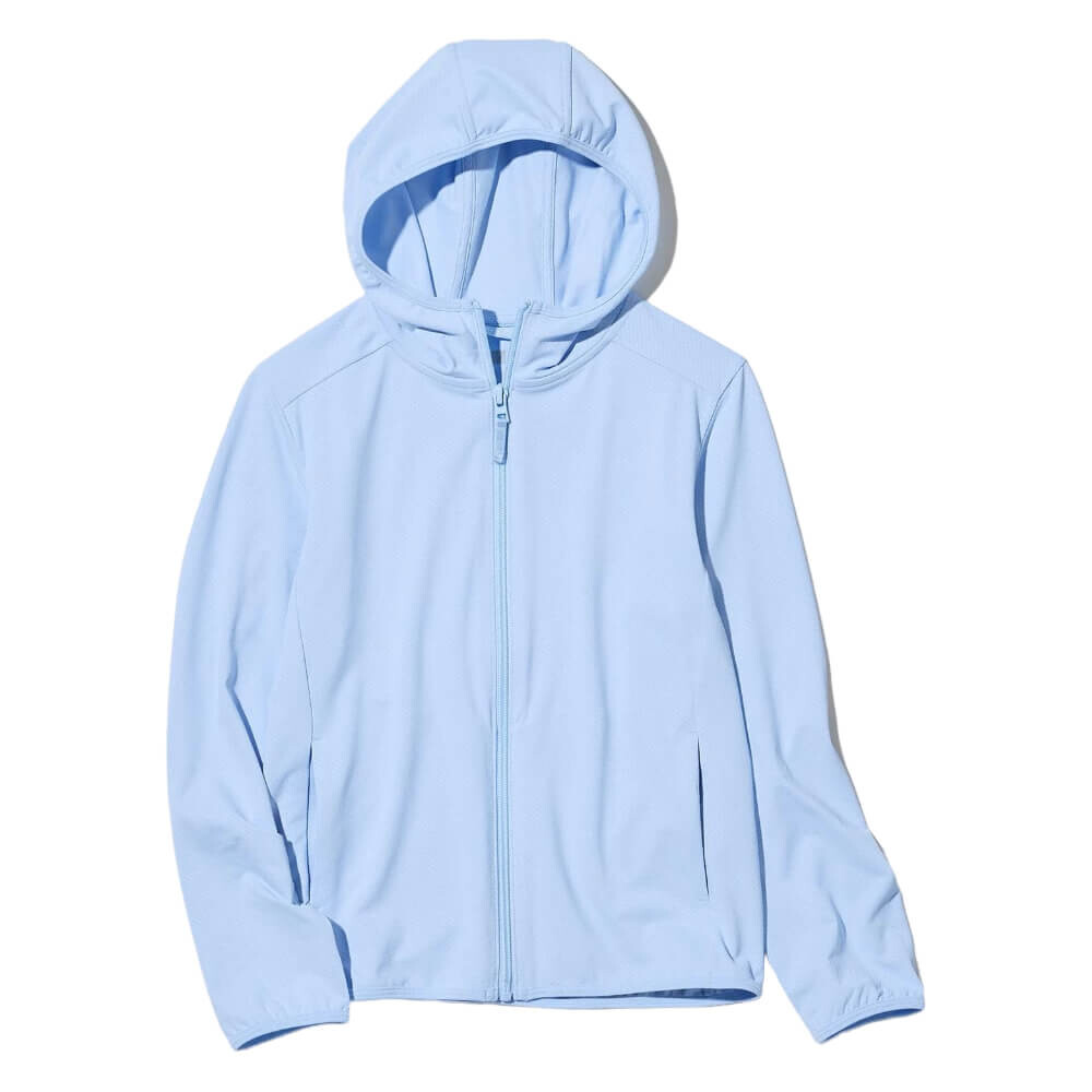 

Толстовка Uniqlo Kids Airism UV Protection Mesh Hooded, голубой