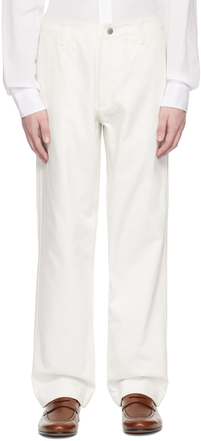 

Белые брюки быка Emporio Armani, Белый