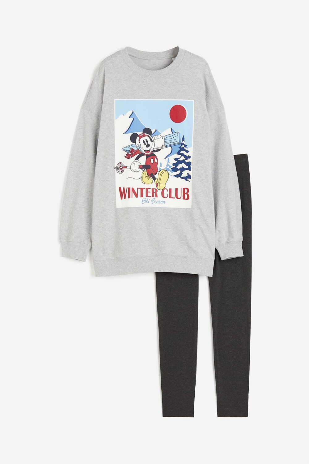 

Пижамный комплект H&M Mickey Mouse Printed, 2 предмета, серый