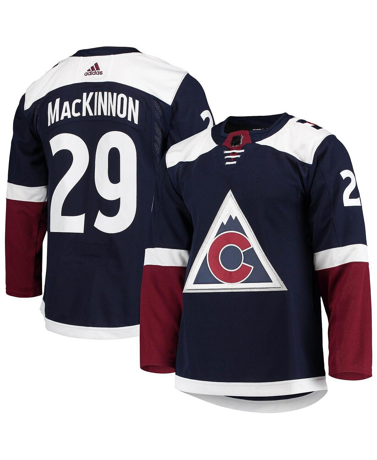 

Мужская футболка nathan mackinnon navy colorado avalanche alternate primegreen authentic pro player jersey adidas, синий