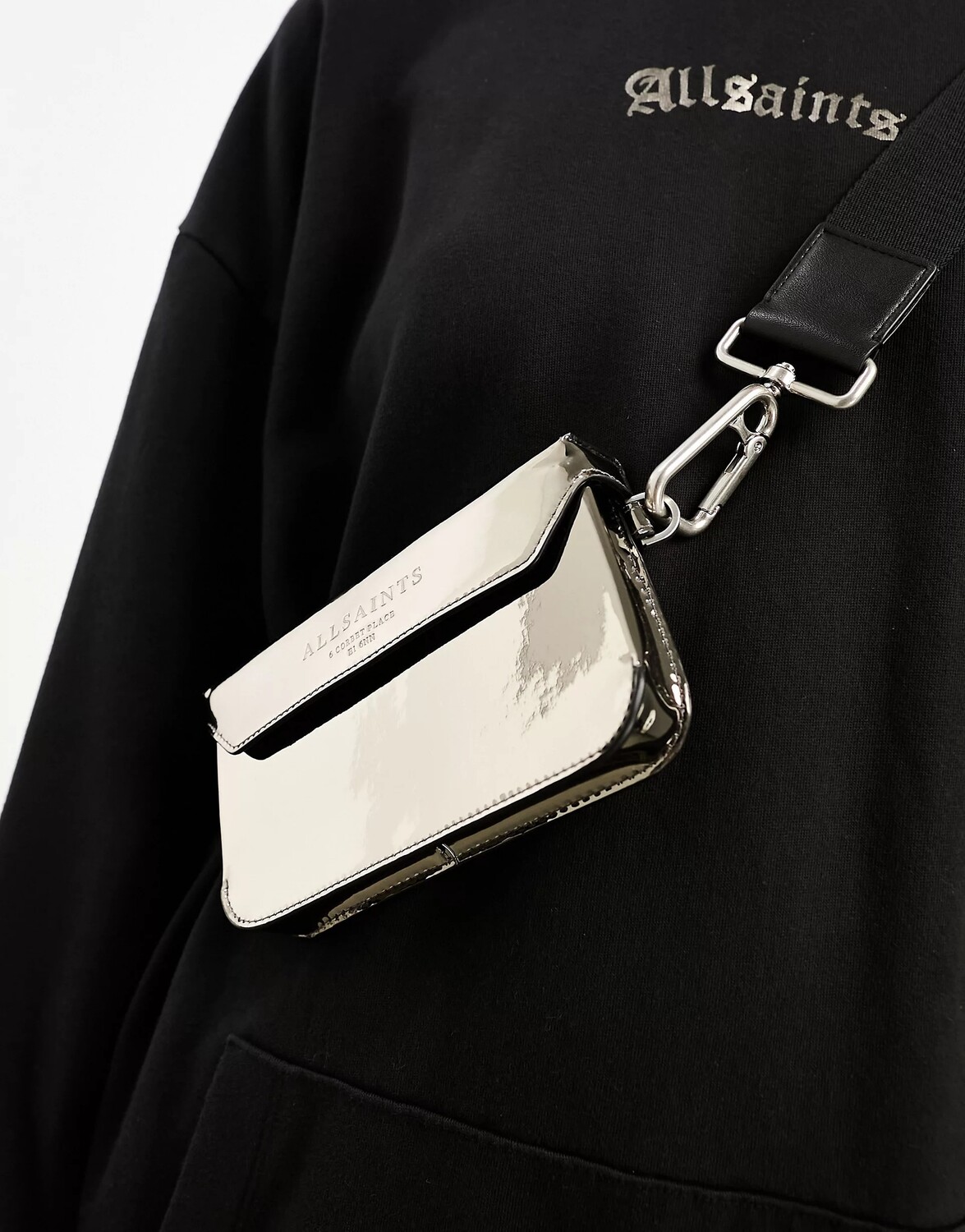 

Сумка кросс-боди Allsaints X Asos Exclusive Zoe, серебристый