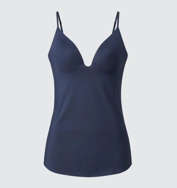 

Бюстгальтер с глубоким вырезом на бретелях Uniqlo & Mame Kurogouchi Airism Plunge Camisole, синий