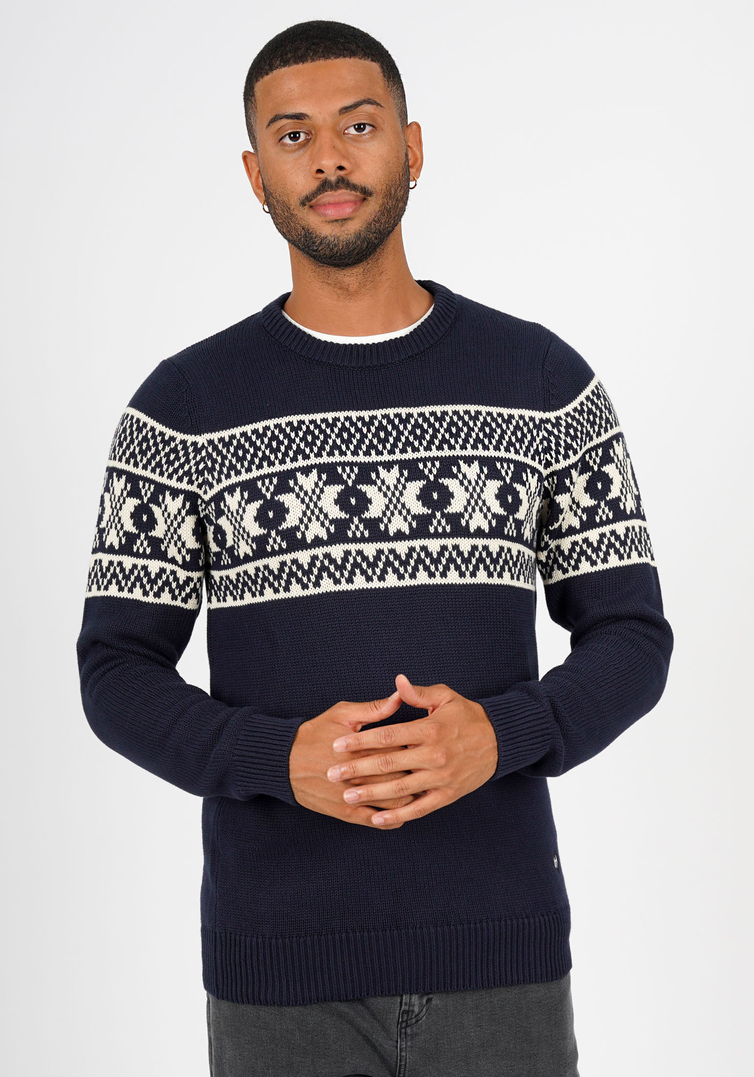 пуловер honesty rules strick jacquard цвет multi colors Пуловер HONESTY RULES Norweger, синий