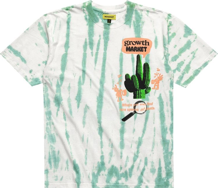 Футболка Market Growth Tie Dye Tee 'Green Stripe Tie Dye', разноцветный - фото