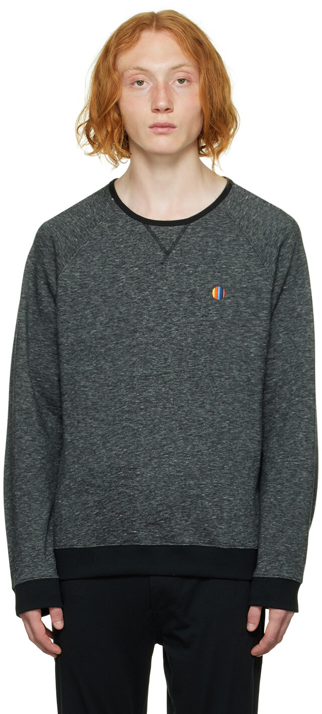

Черный свитшот с вышивкой Paul Smith