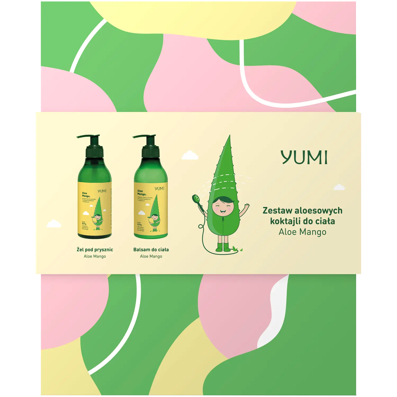 

Yumi Aloes-Mango набор: гель для душа, 400 мл + лосьон для тела, 300 мл