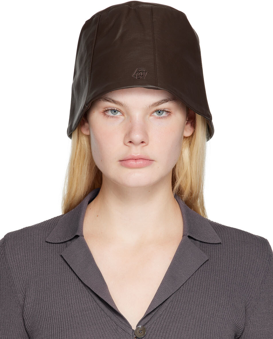 

Эксклюзивная коричневая панама из искусственной кожи SSENSE LOW CLASSIC