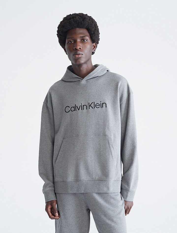 

Толстовка с логотипом Standard Fit свободного кроя Calvin Klein, серый