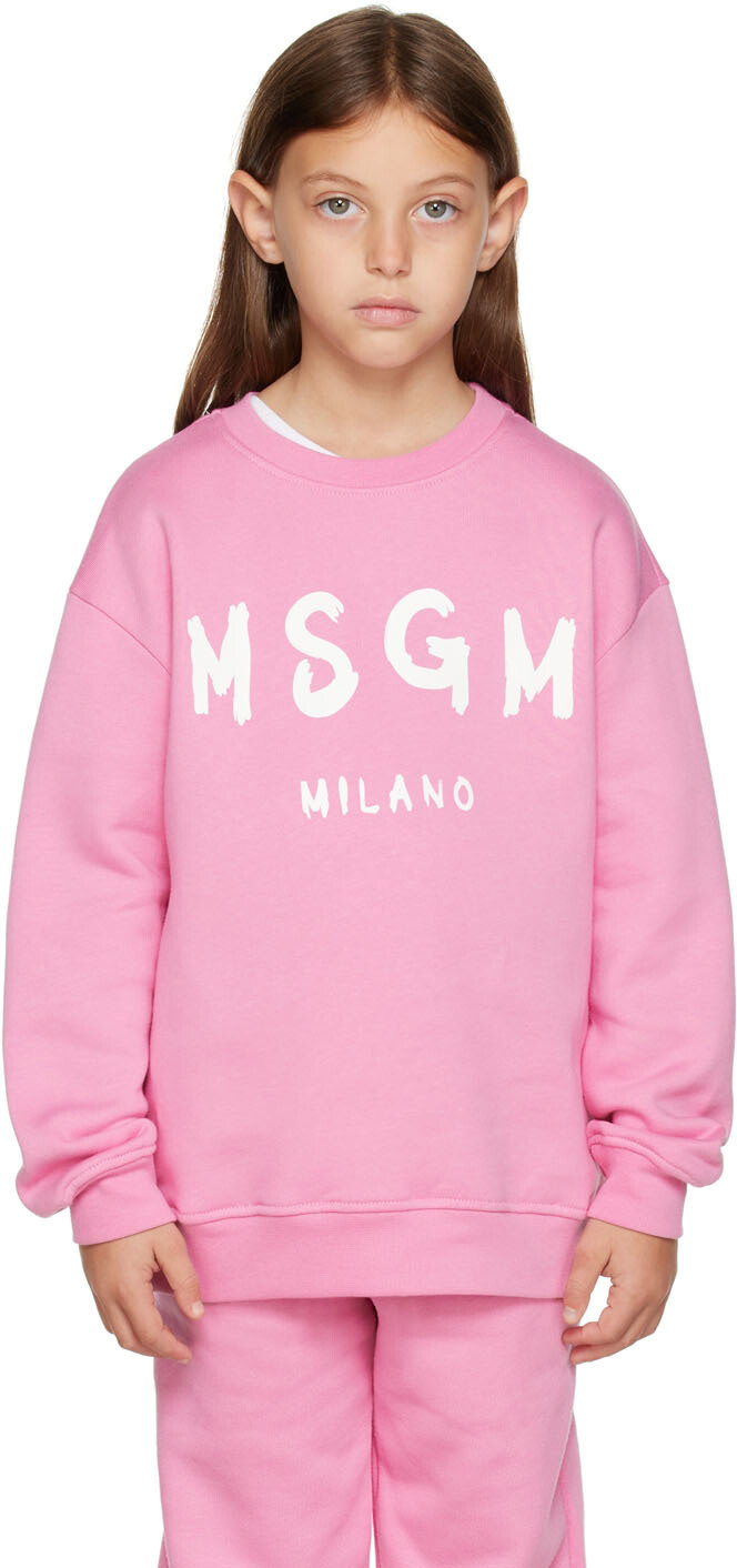 

Детская розовая толстовка с логотипом MSGM Kids