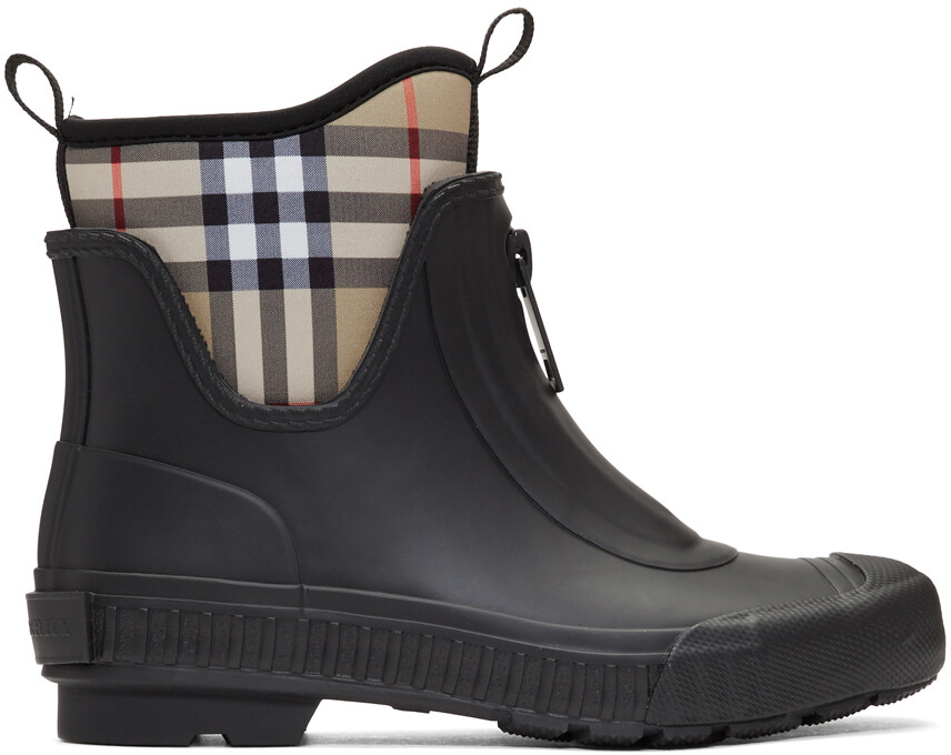 

Черно-бежевые резиновые сапоги Flinton Burberry