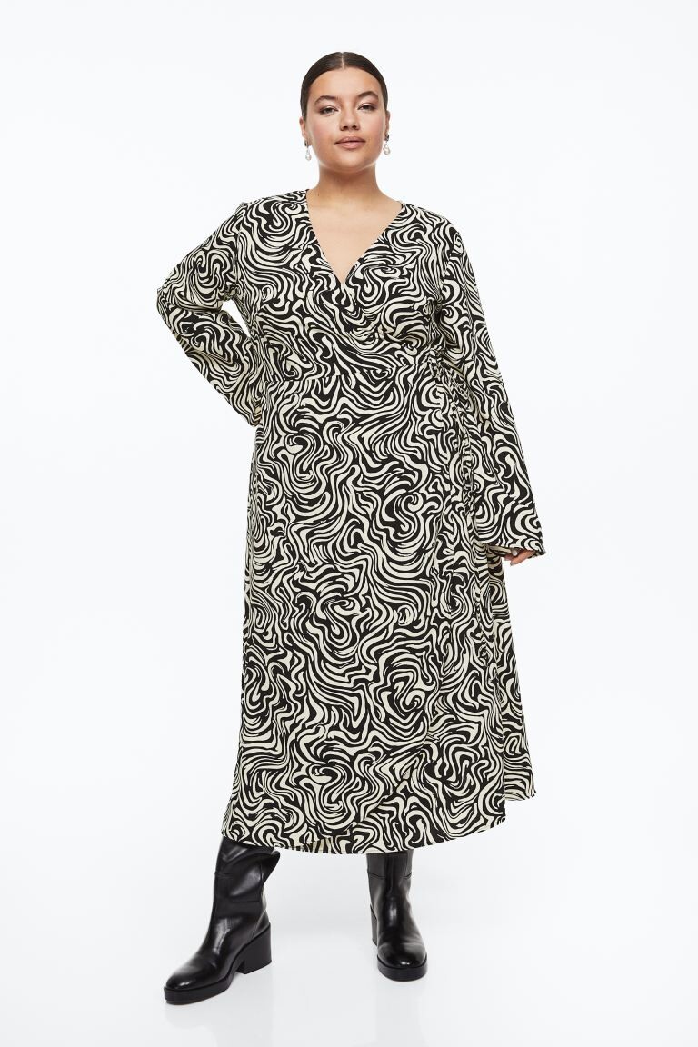 

Платье с запахом H&M+, черный/узор
