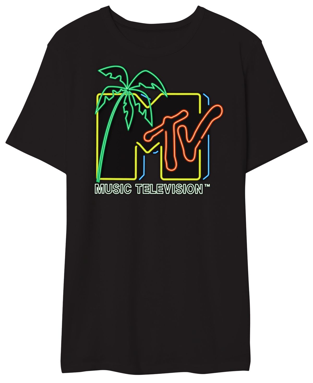 цена Мужская футболка с рисунком mtv neon light AIRWAVES, мульти