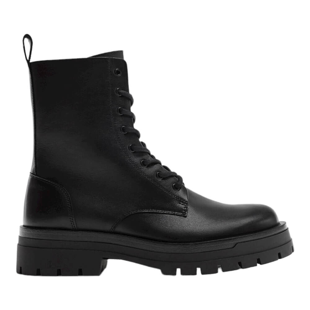 

Ботинки Zara Lace-up Leather, черный