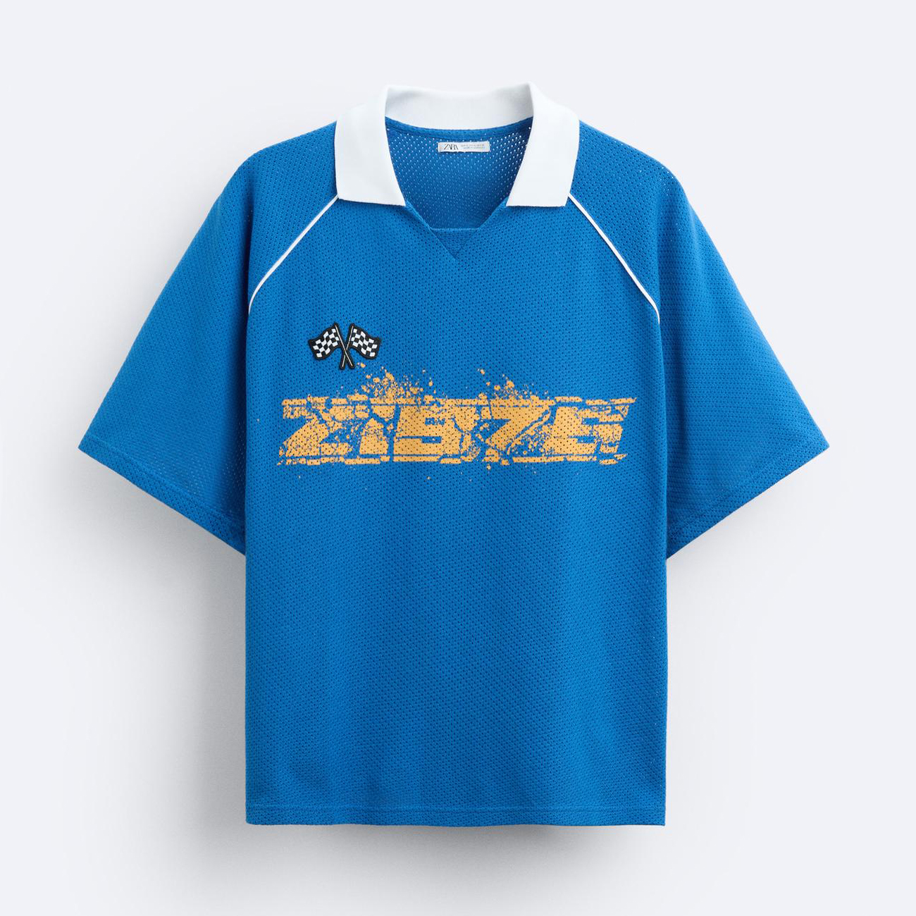 поло zara knit shirt бежевый Поло Zara Textured Knit, голубой