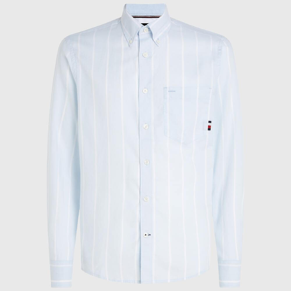 

Рубашка Tommy Hilfiger Regular Fit Stripe Oxford, светло-голубой