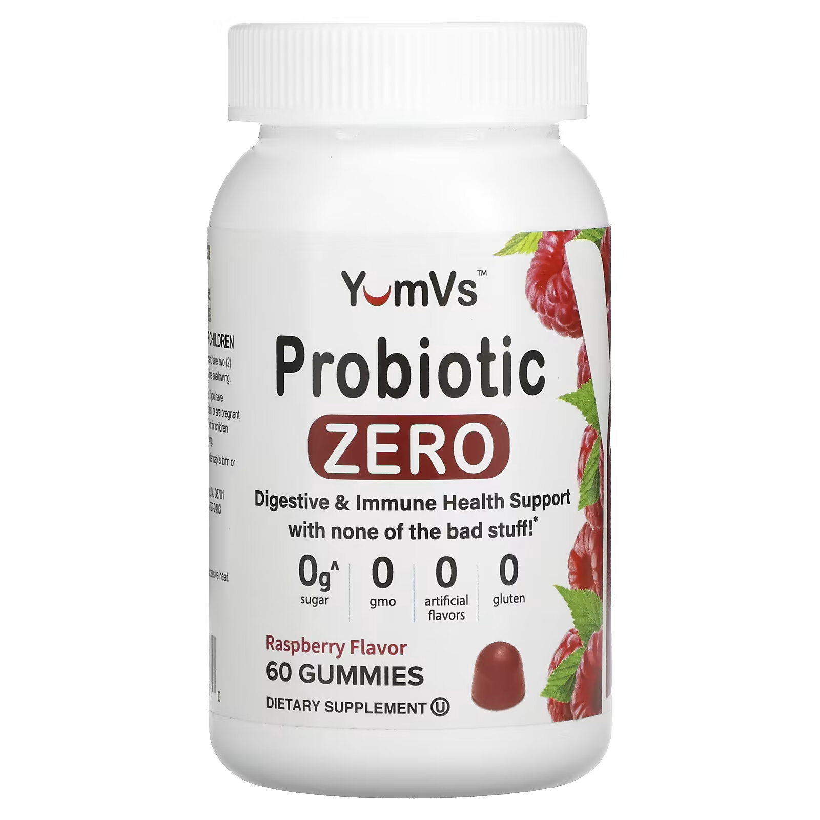 YumV's, Пробиотик ноль, малина, 60 жевательных таблеток yumv s пробиотик ноль малина 60 жевательных таблеток
