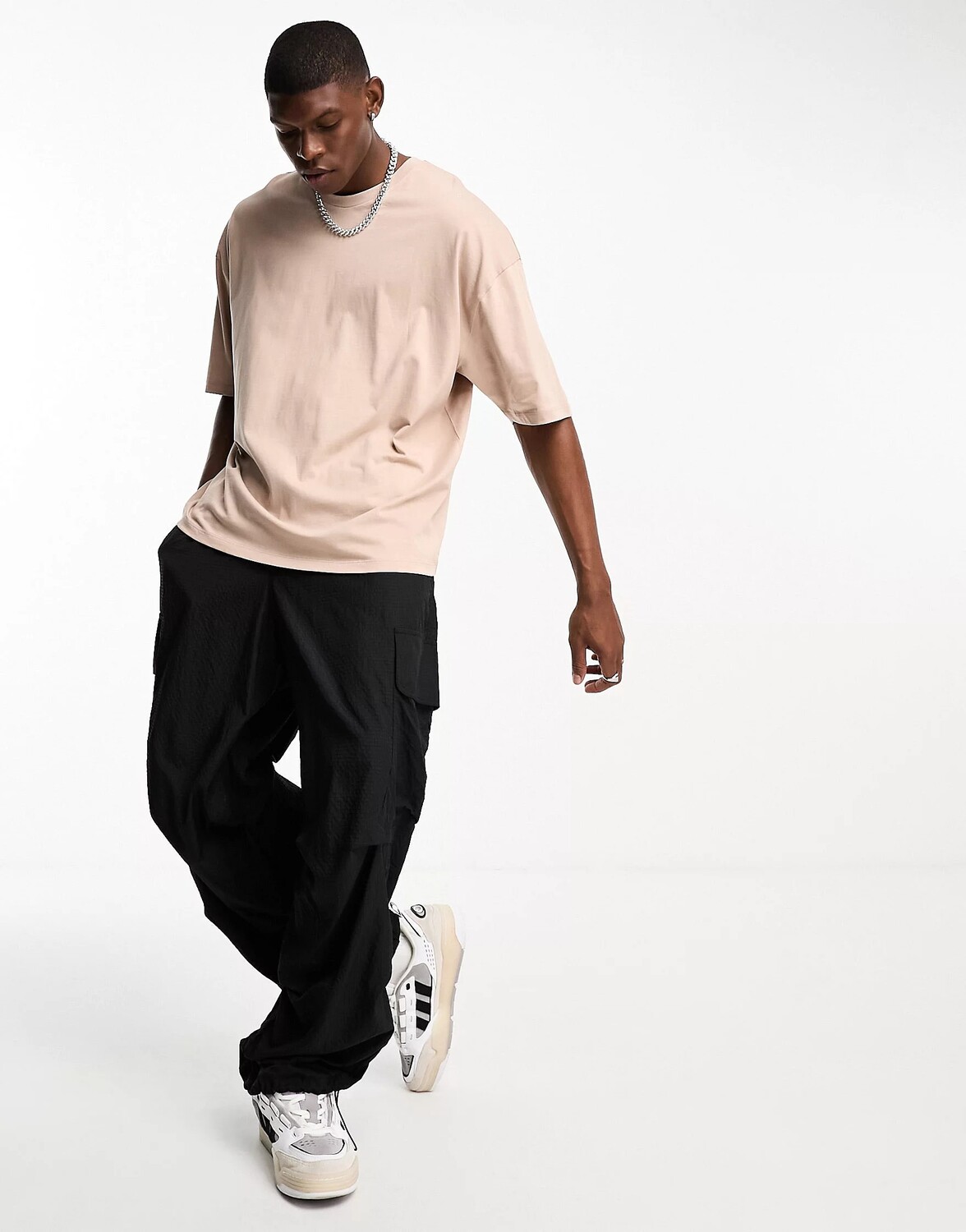 

Футболка Asos Design Oversized With City Text Back Print, бежевый