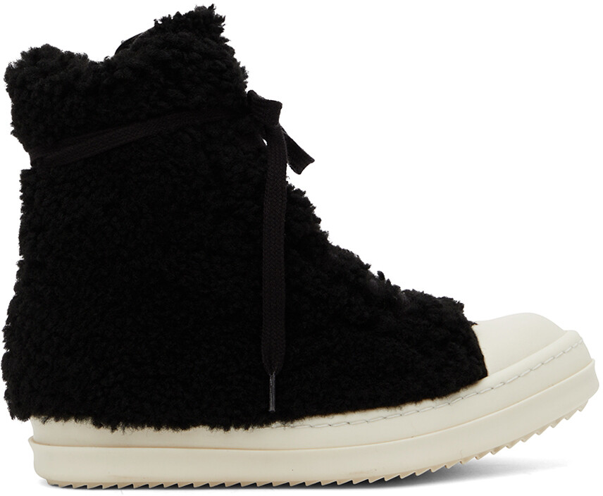 

Черные кроссовки Strobe из овечьей шерсти Rick Owens