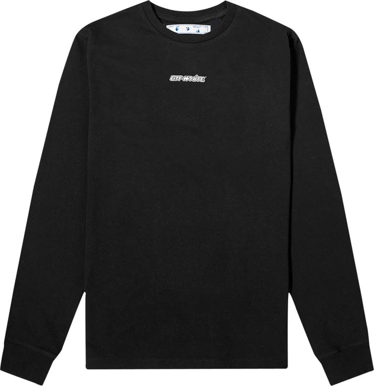 Лонгслив Off-White Marker Long-Sleeve Tee 'Black/Blue', черный - фото