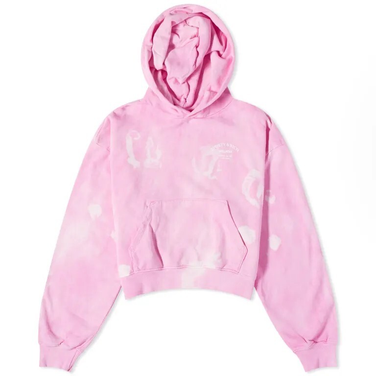 

Укороченная толстовка sporty & rich wellness studio tie dye, розовый