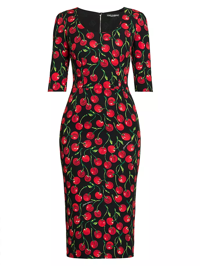 

Вишневое платье-миди Dolce&Gabbana, цвет ciliegie fdo nero