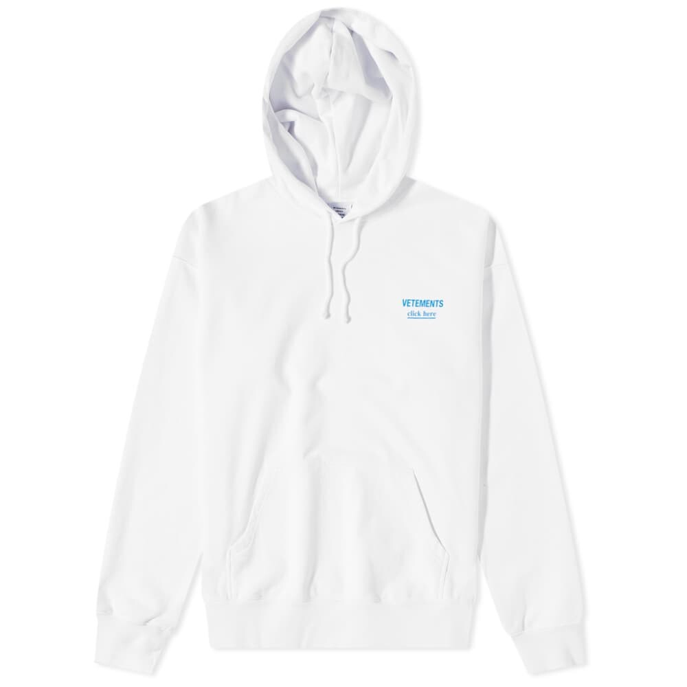 

Толстовка VETEMENTS Click Here Logo Popover Hoody, Белый