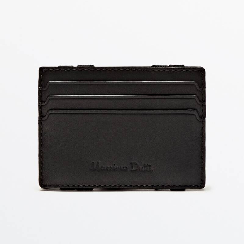 

Держатель для карт Massimo Dutti Leather, черный