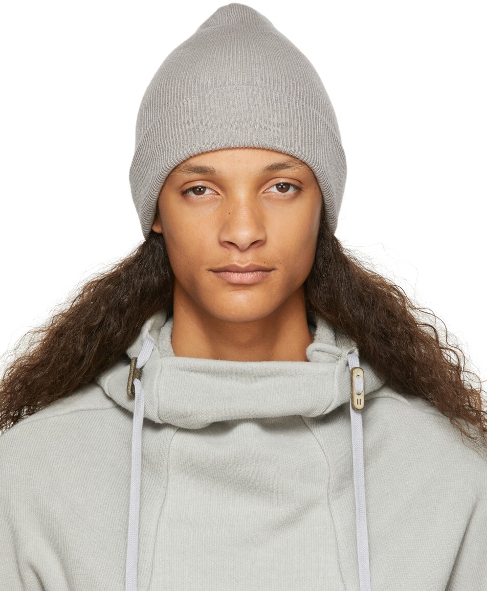 

Серая кашемировая шапка в рубчик Boris Bidjan Saberi