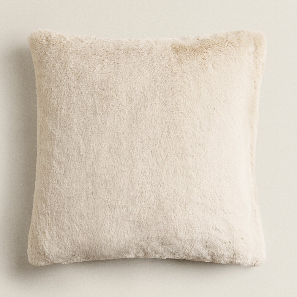 

Чехол для подушки Zara Home Fur, кремовый