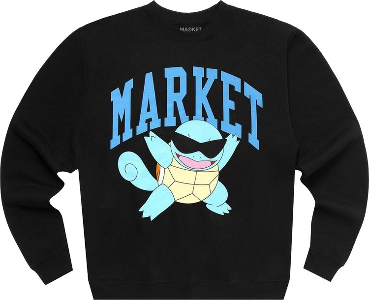 

Толстовка Market x Pokémon Squirtle Arc Chillin Crewneck 'Black', черный