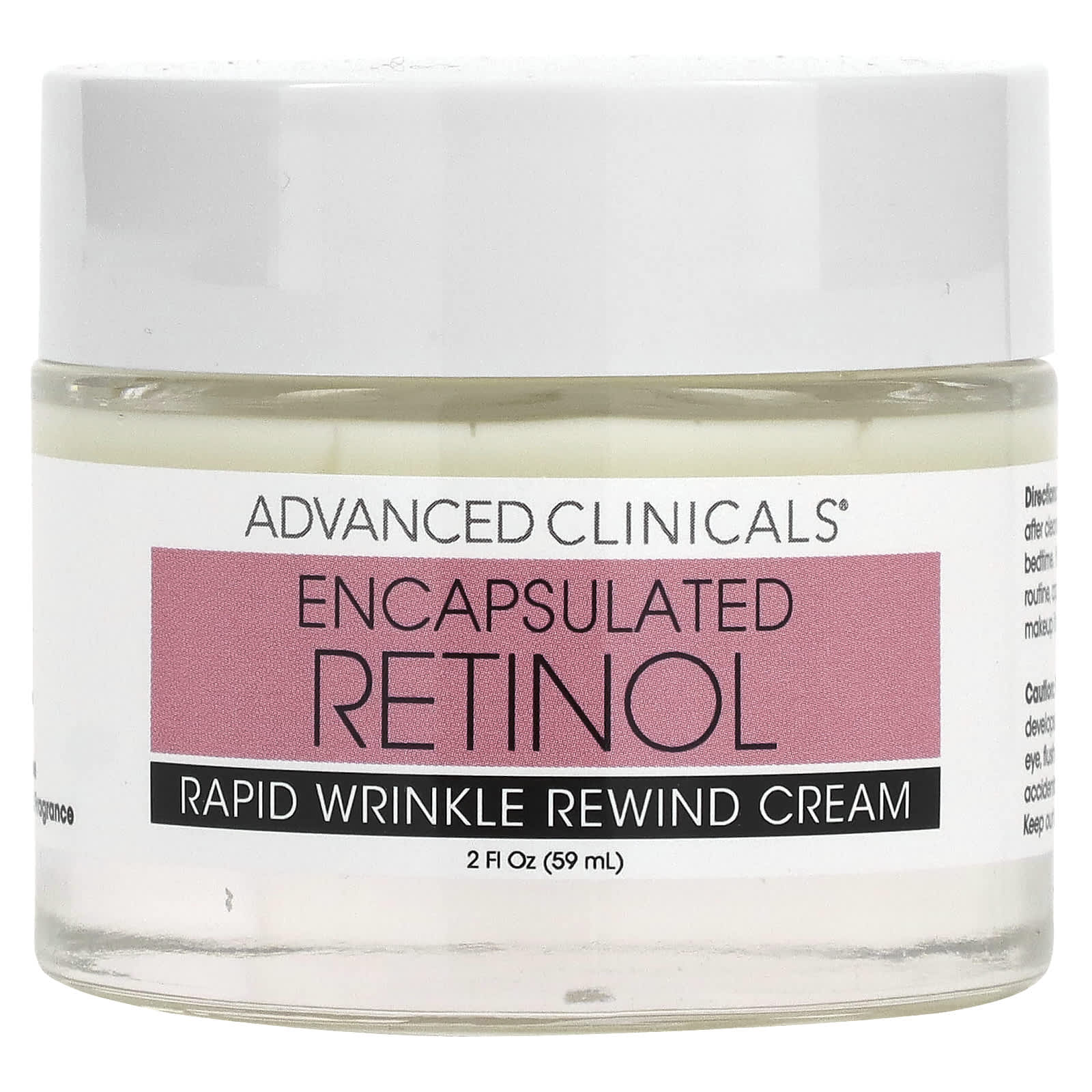Encapsulated Retinol, Rapid Wrinkle Rewind Cream, Fragrance Free, 2 fl oz (59 ml) Advanced Clinicals advanced clinicals plant based collagen multi lift moisturizer 2 fl oz 59 ml