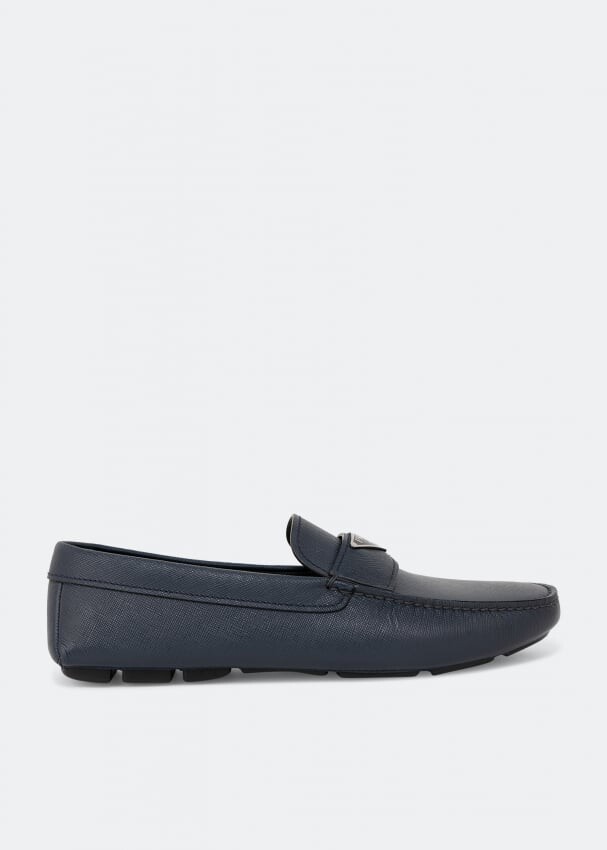

Лоферы PRADA Leather loafers, синий