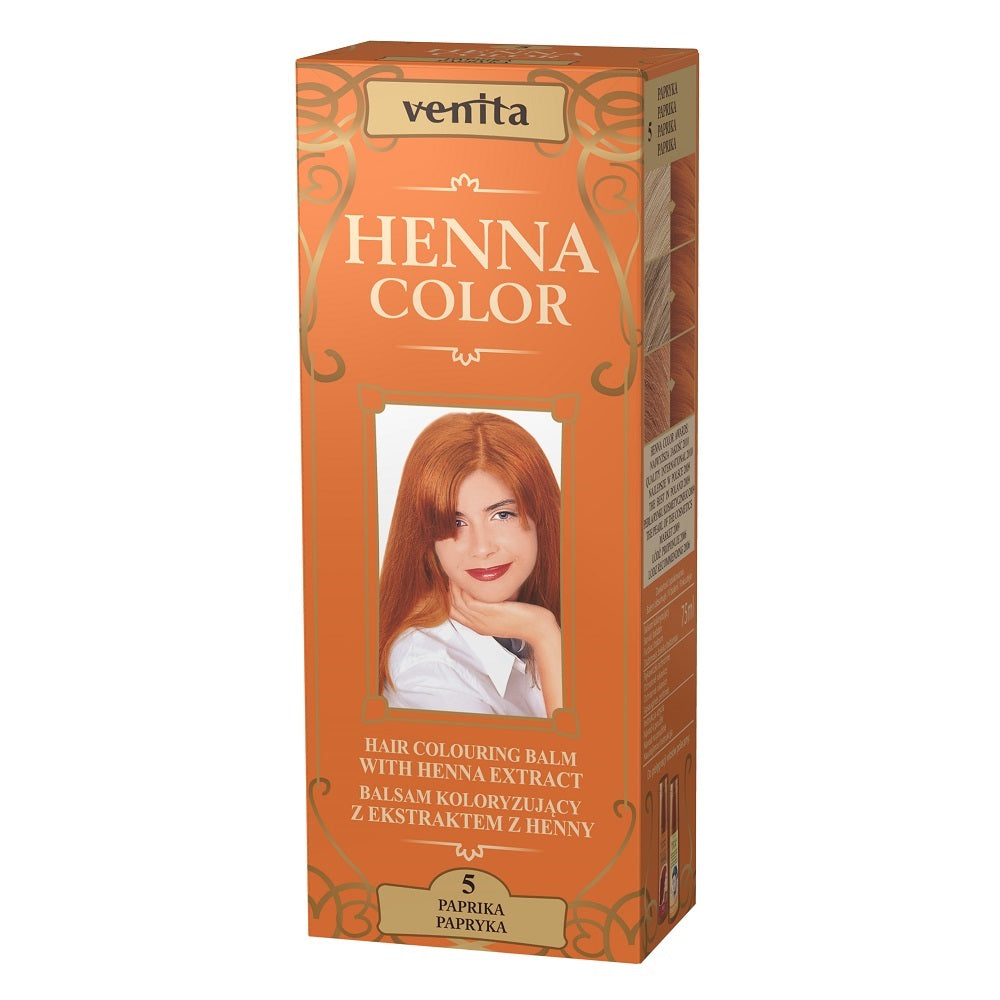 цена Venita Красящий бальзам Henna Color с экстрактом хны 5 Паприка 75мл