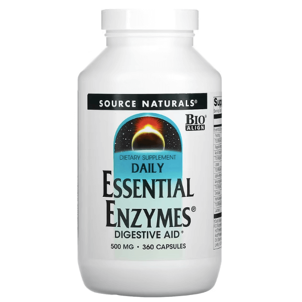 Пищеварительные ферменты Daily Essential Enzymes, 500 мг, 360 капсул, Source Naturals