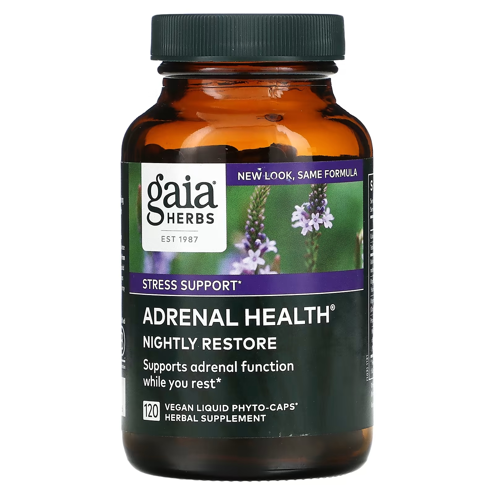Gaia Herbs Adrenal Health для ночного восстановления, 120 веганских жидких капсул пищевая добавка gaia herbs adrenal health 60 капсул