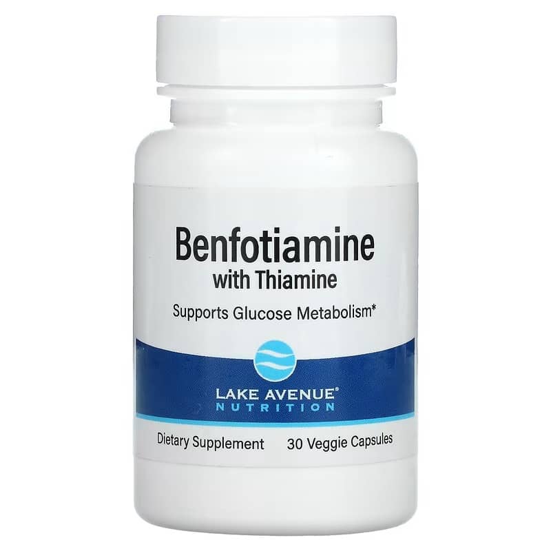 Бенфотиамин с тиамином Lake Avenue Nutrition 250 мг, 30 капсул