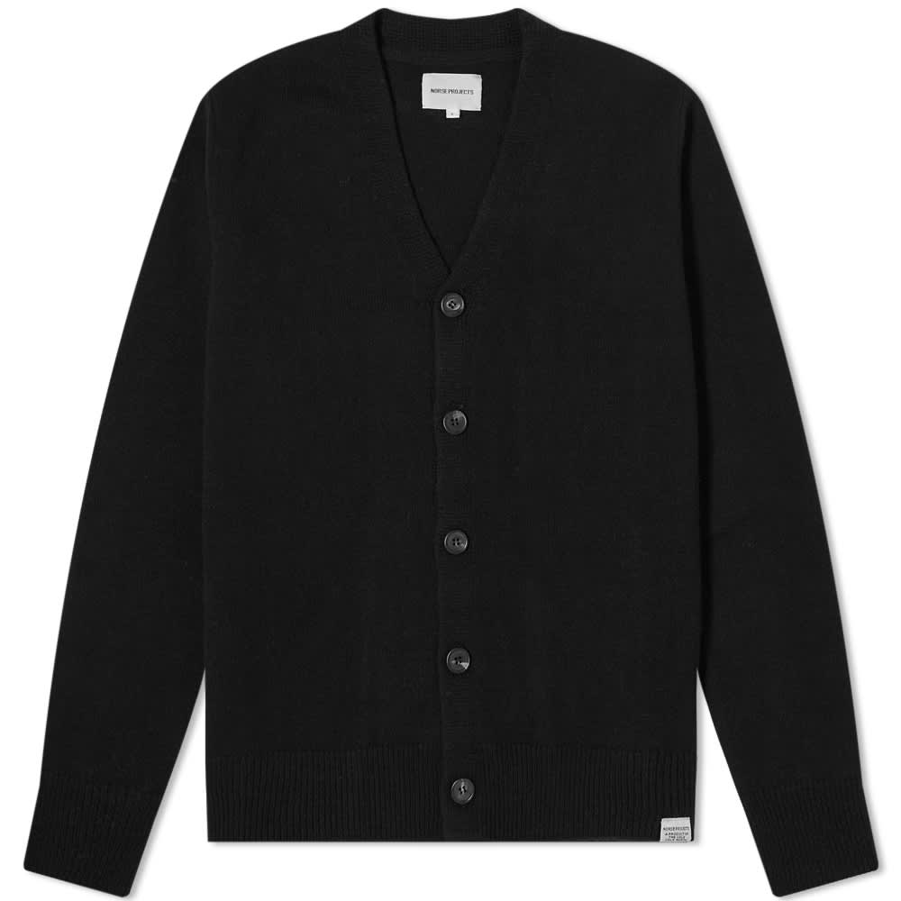 Кардиган Norse Projects Adam Lambswool, черный кардиган norse projects adam lambswool черный