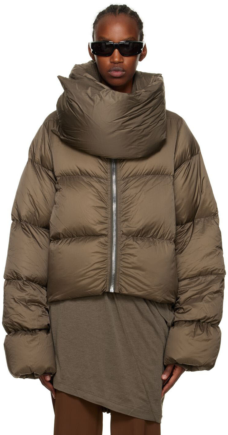 

Серый пуховик Strobe Rick Owens